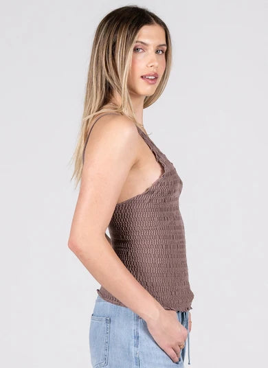 Bamboo Seamless Smocked Tank