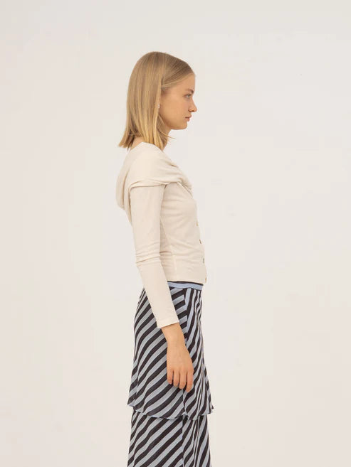 Off Shoulder Jersey Top - Tender White