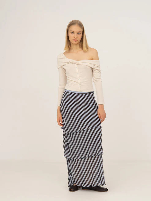 Off Shoulder Jersey Top - Tender White