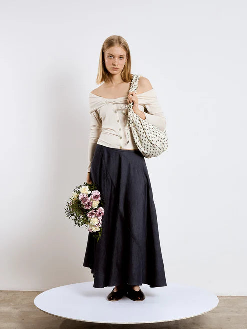 Off Shoulder Jersey Top - Tender White