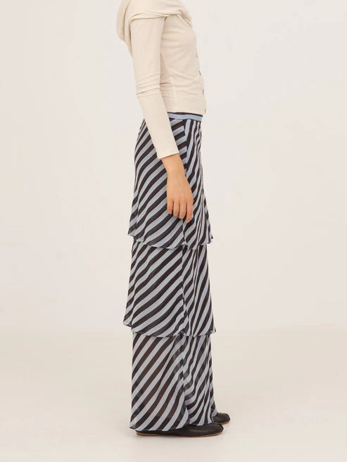 Maximalist Striped Skirt - Blue