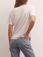 Girlfriend V Neck Tee - White