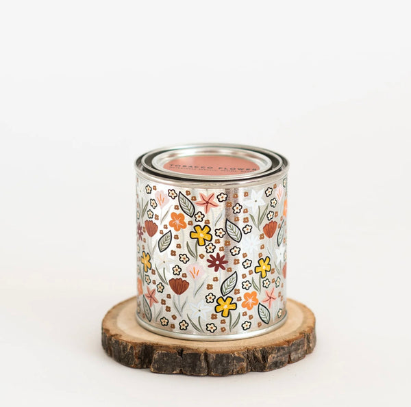 Tobacco Flower Candle Paint Tin