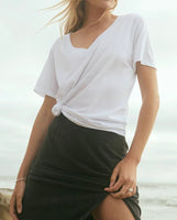 Girlfriend V Neck Tee - White