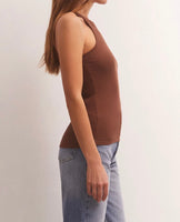Lily Rib Tank - Dark Rosewood