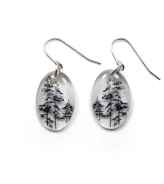 Small Oval Forest Earring
