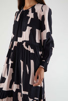 Abstract Print Midi Dress