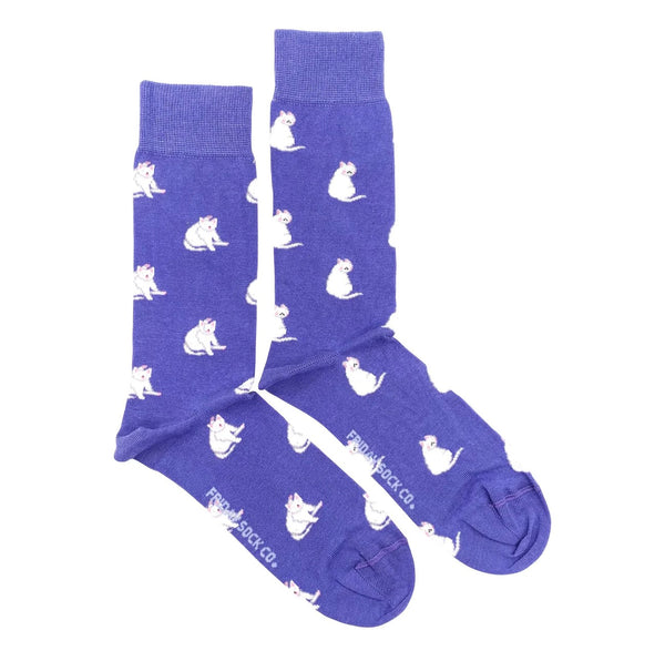 White Cat Mismatched Socks M