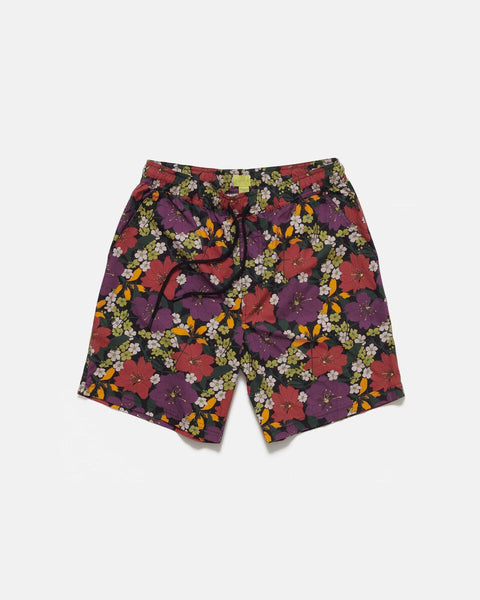 Purple Tropical Floral Printed Shorts