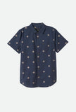Charter Print Short Sleeve Woven -Ombre Blue Bandana Floral