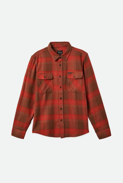 Bowery Long Sleeve Flannel - Barn Red/Bison