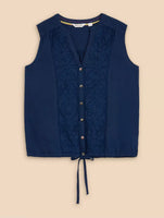 Tulip Jersey Sleeveless Shirt - French Navy