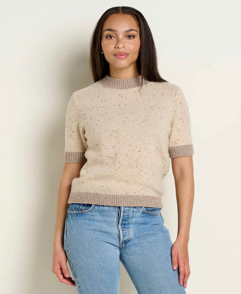 Cream short sleeve sweater hotsell