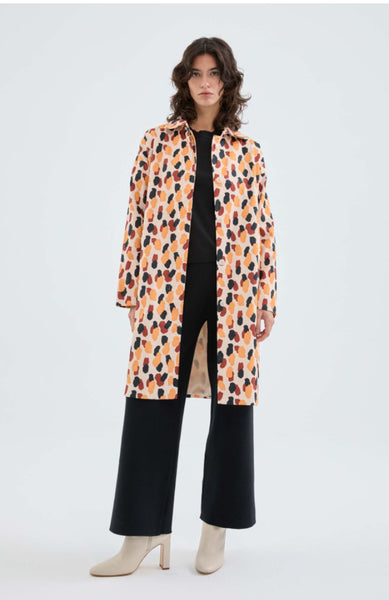 Animal Print Trench Coat