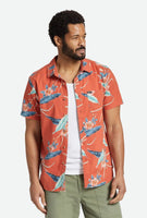 Charter Print Short Sleeve Woven - Burnt Red/Pacific Blue