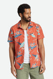Charter Print Short Sleeve Woven - Burnt Red/Pacific Blue