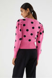 Polka Dot Puff Sleeve Sweater