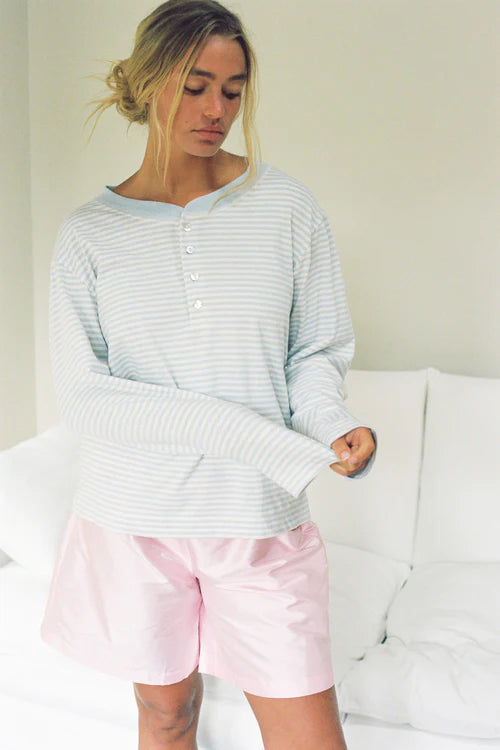 Hemp Bay Henley - Daydream Stripes