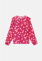Pink Fantasy Ruffle Trim Blouse