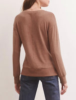 Wilder Cloud V Neck Long Sleeve Top - Penny
