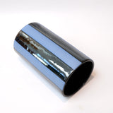 Striped Vase - Chrome & Blue