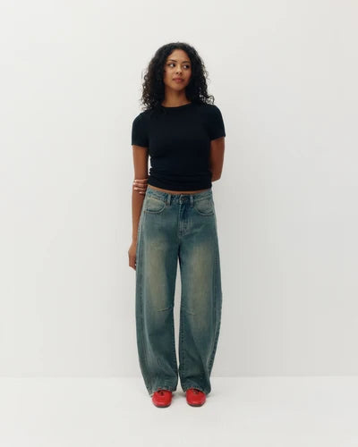 Jacqueline Barrel Leg Jeans - Mineral Stone