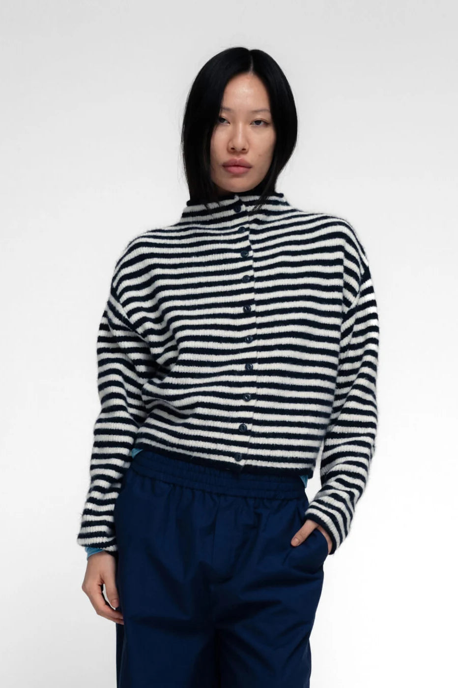 Siel Cardigan - Navy/White