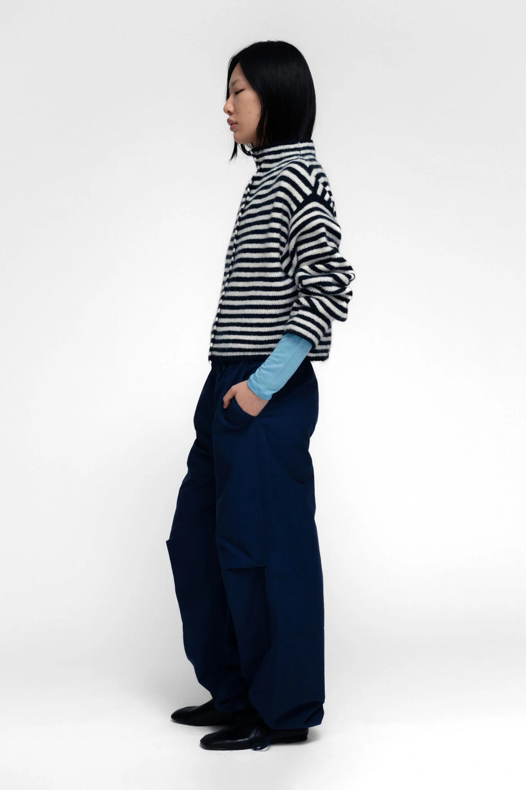 Siel Cardigan - Navy/White
