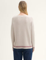 Knit Herringbone Pullover - Taupe