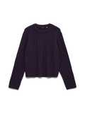 Bang Rib O-Neck Pullover - Sweet Grape