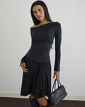 Hoang Top - Oblique Stripe Ocean Storm