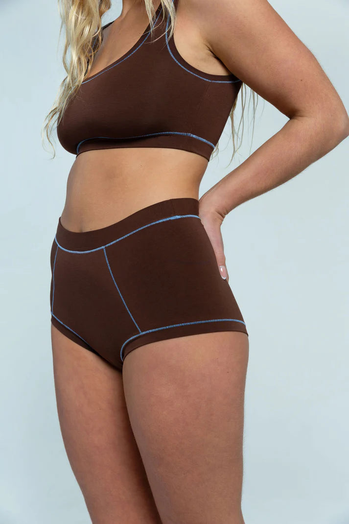 Mineral Brief - Brown/Sky Blue