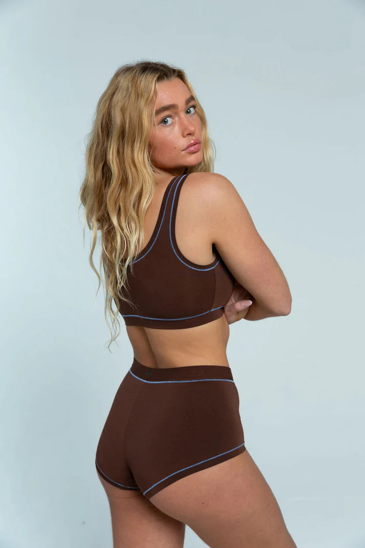 Mineral Brief - Brown/Sky Blue