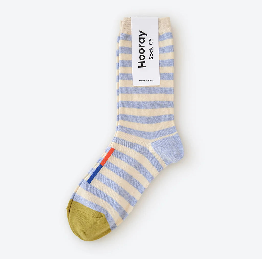 Eureka Regular Stripe Crew Socks — Fog