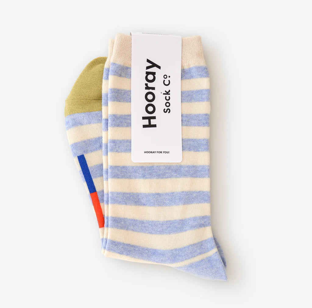 Eureka Regular Stripe Crew Socks — Fog