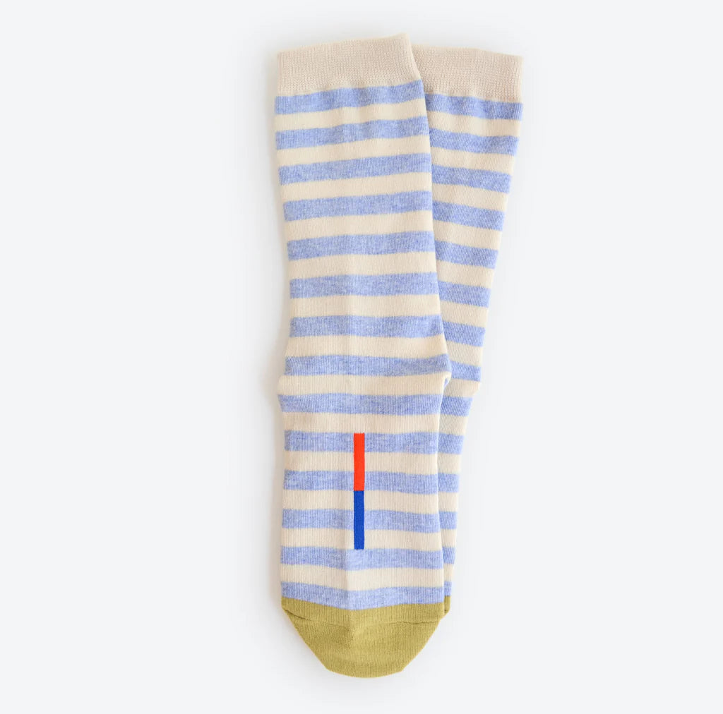 Eureka Regular Stripe Crew Socks — Fog
