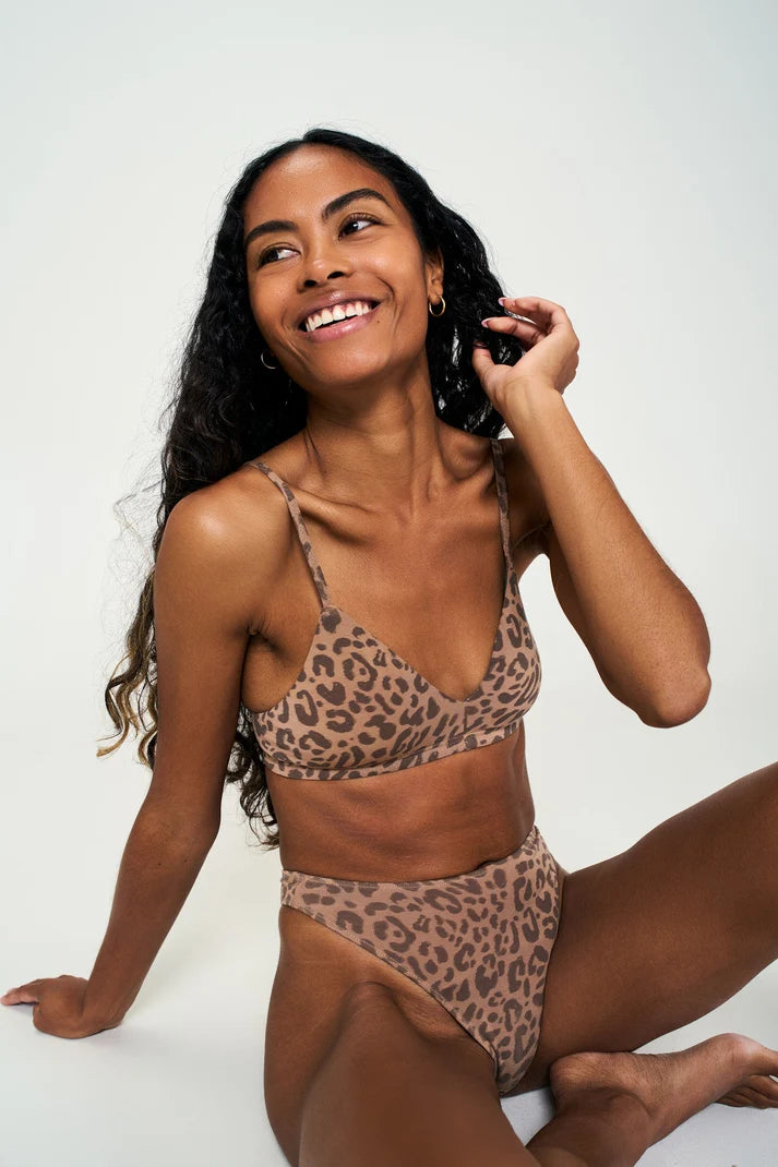 Triangle Bralette - Leopard Tan