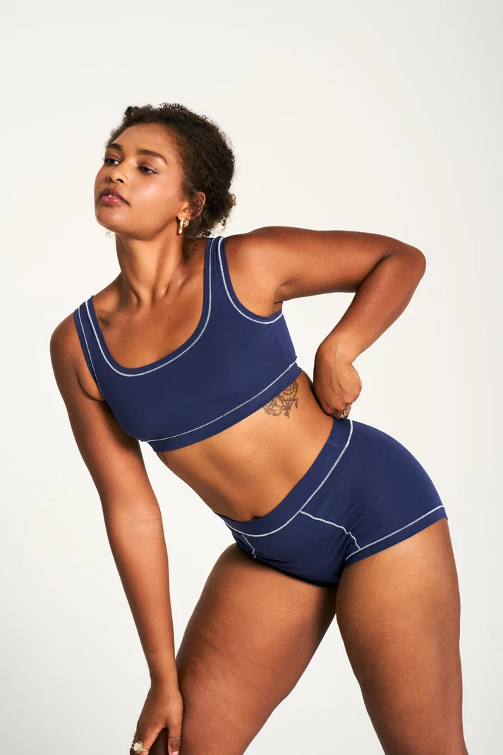 Mineral Brief - Navy/White