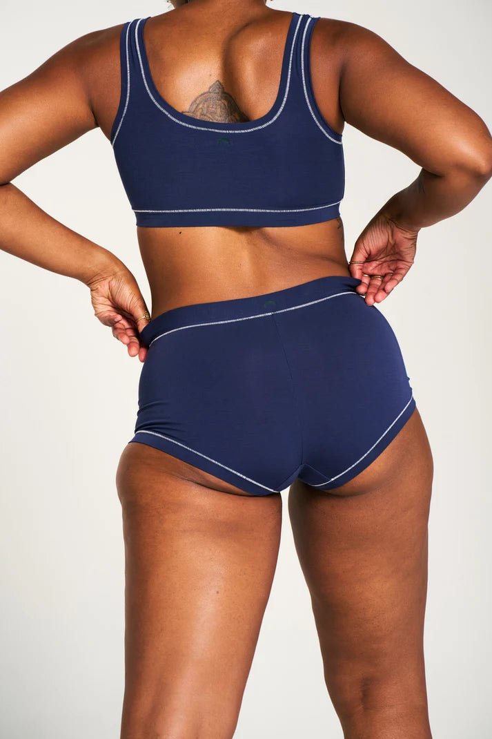 Mineral Brief - Navy/White