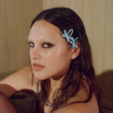 Bow Snap Clips - Baby Blue
