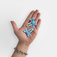 Bow Snap Clips - Baby Blue