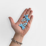 Bow Snap Clips - Baby Blue