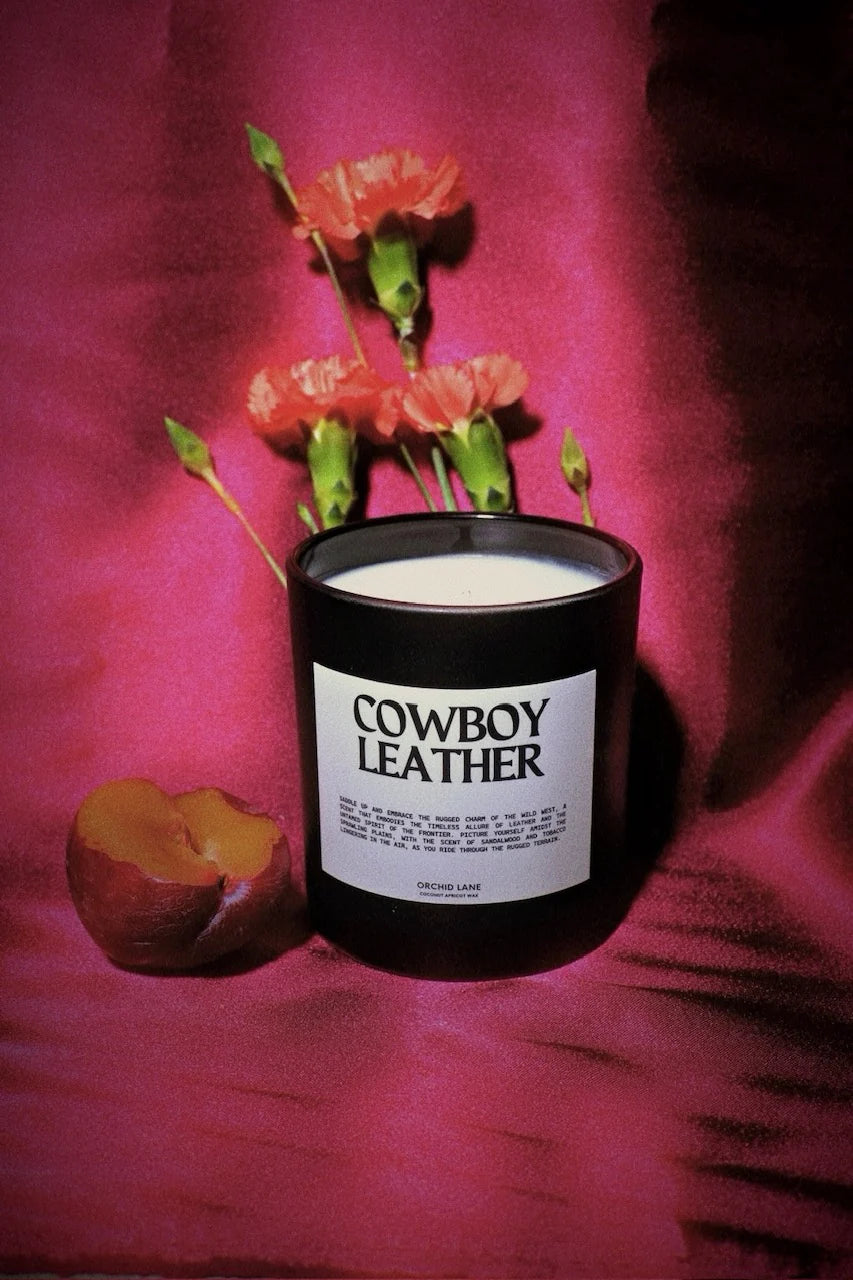 Cowboy Leather Candle