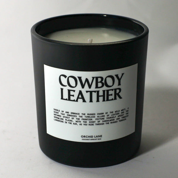 Cowboy Leather Candle
