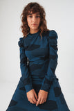 Lano GOTS Dress - Blue & Black