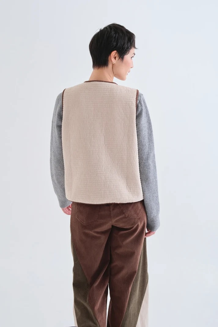 Off White Corduroy Vest