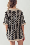 Patterned Crochet Knit Top