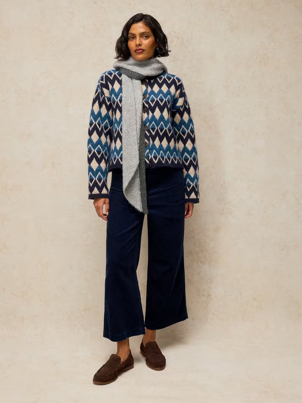 Margot Fairisle Cardigan - Navy Multi