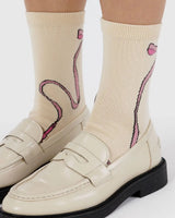 Crew Sock - Pink Bows