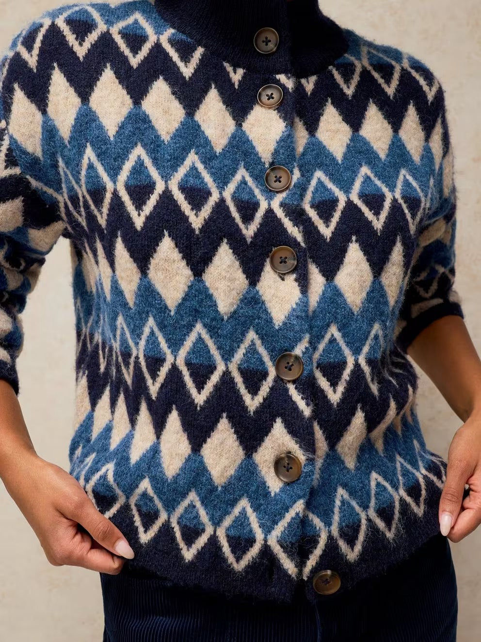 Margot Fairisle Cardigan - Navy Multi